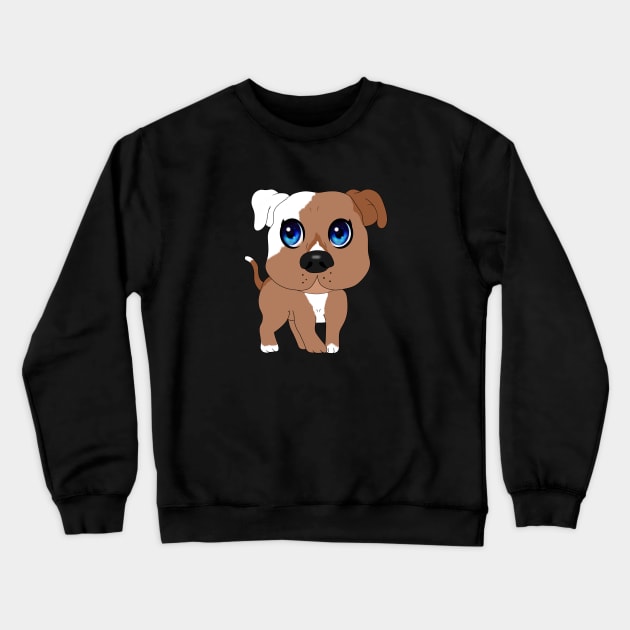 Chibi Pitbull Staffordshire Crewneck Sweatshirt by Ragtag Art